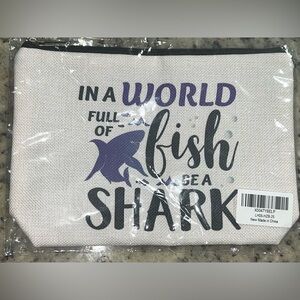 Shark Print Makeup Bag (NWT)